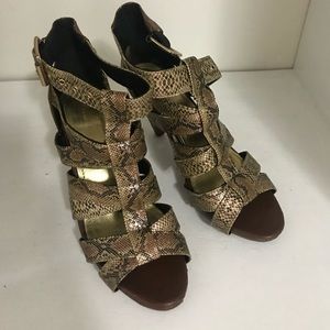 Gold Snakeskin Sandals